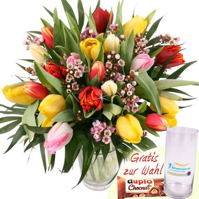 20 Bunte Tulpen mit Zugabe Ihrer Wahl von Blumenfee auf blumen.de