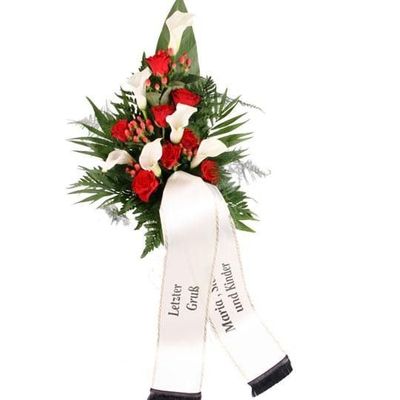 Premium-Trauerstrauß Rot/Weiß von Blumenfee auf blumen.de