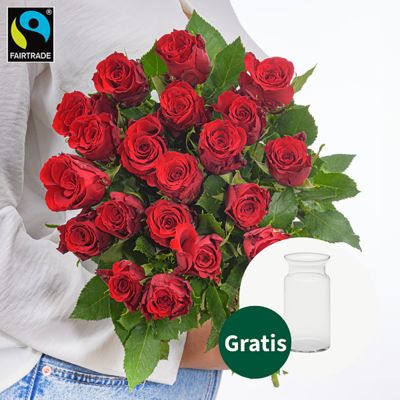 Rote FAIRTRADE Rosen von FloraPrima auf blumen.de